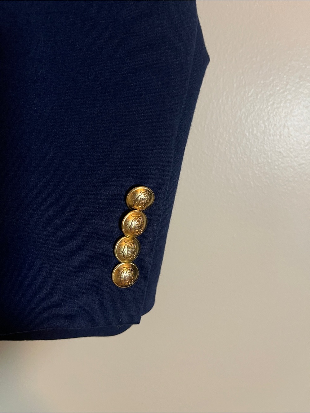 Chaps Blazer Womens 16W Navy Gold Embroidered Classic Crest Minimalist Workwear - Picture 4 of 10
